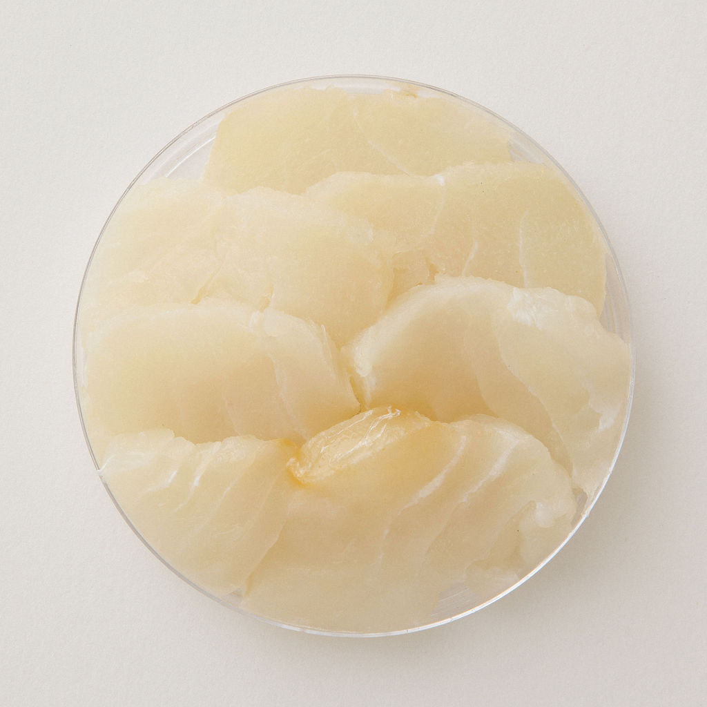 A fresh fillet of white wild cod, viewed from above.